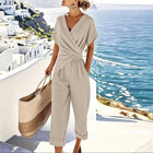 Polished Wrap Top Pants Set Elegant