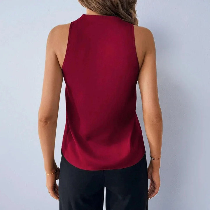 Elegant V-Neck Sleeveless Blouse