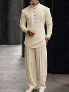 Rupert | Men's Mandarin Collar Two-Piece Set for Everyday Wear