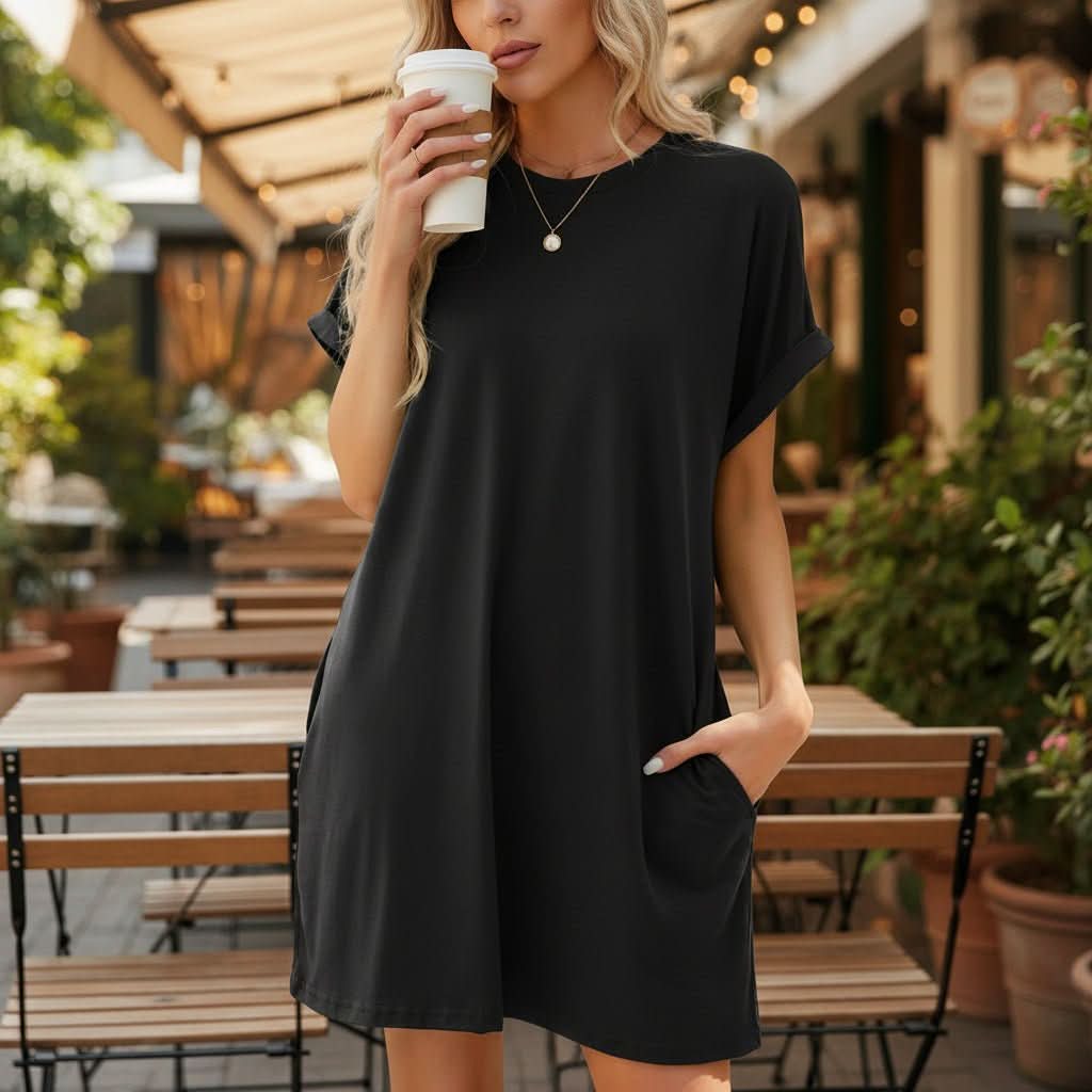 Casual Short Sleeve Swing Beach Dress