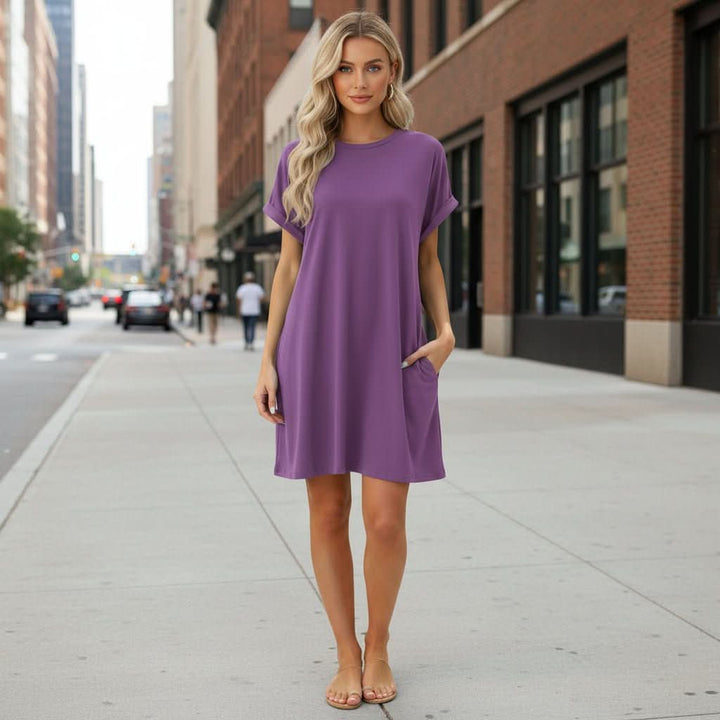 Casual Short Sleeve Swing Beach Dress