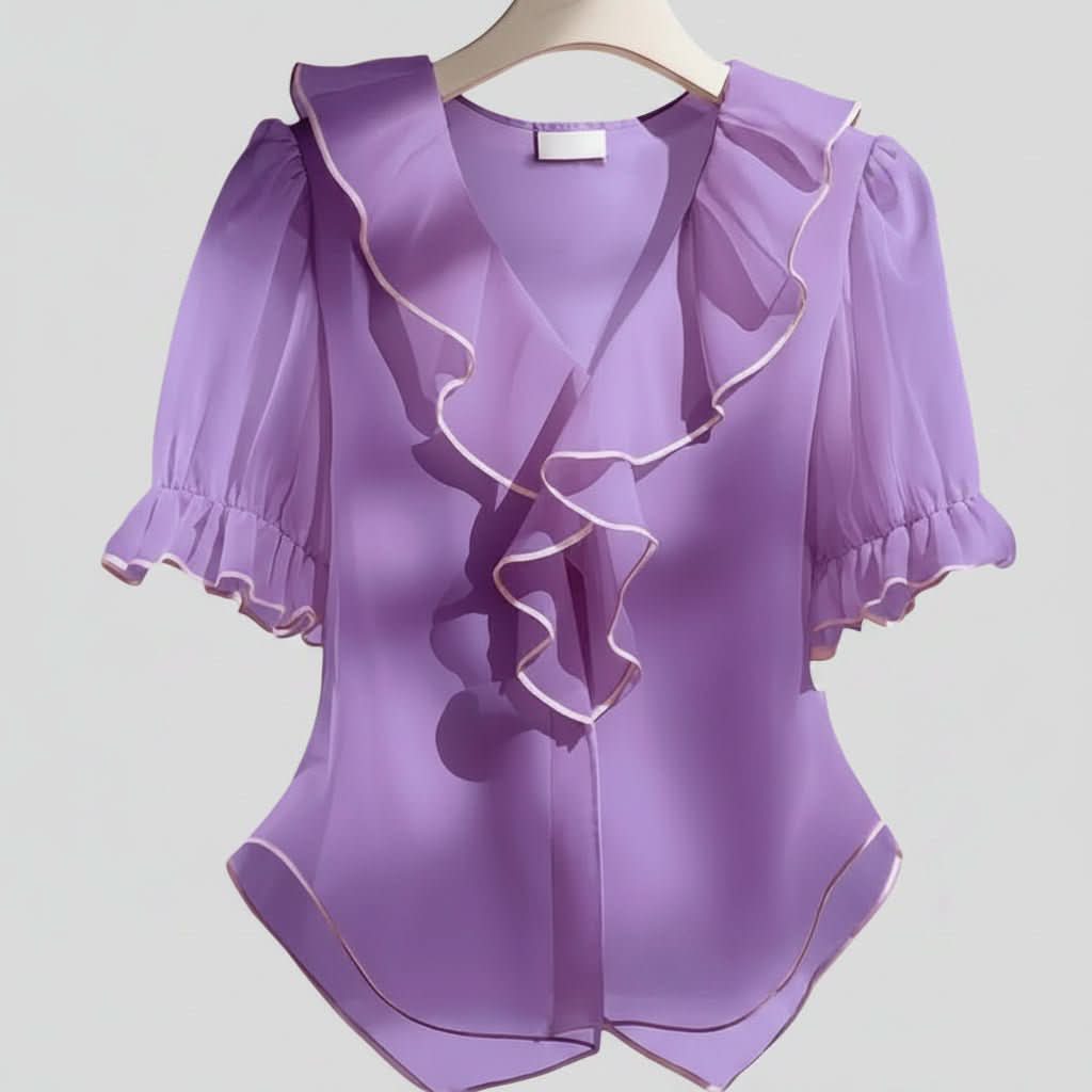 Structured Pleated Puff Sleeve Top