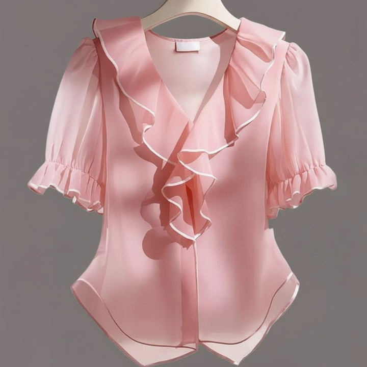 Structured Pleated Puff Sleeve Top
