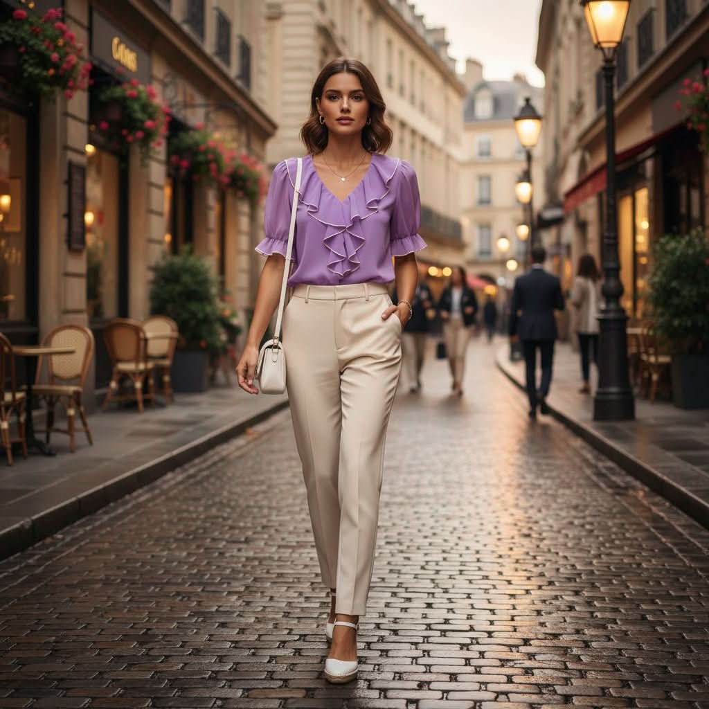 Structured Pleated Puff Sleeve Top
