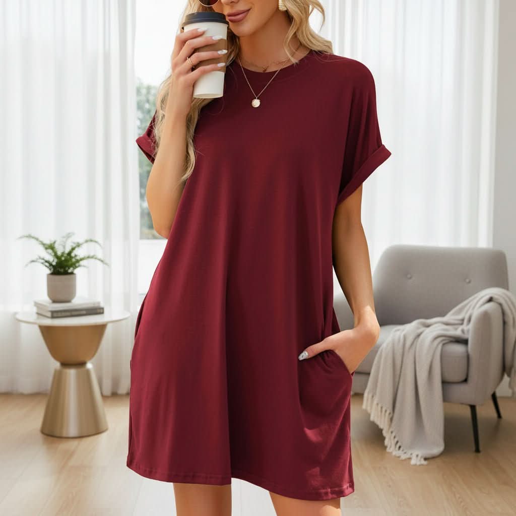 Casual Short Sleeve Swing Beach Dress