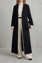 Adelisse | Long Wool Coat with Double Button Closure