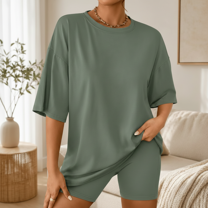 Oversized Tee And Biker Shorts Set