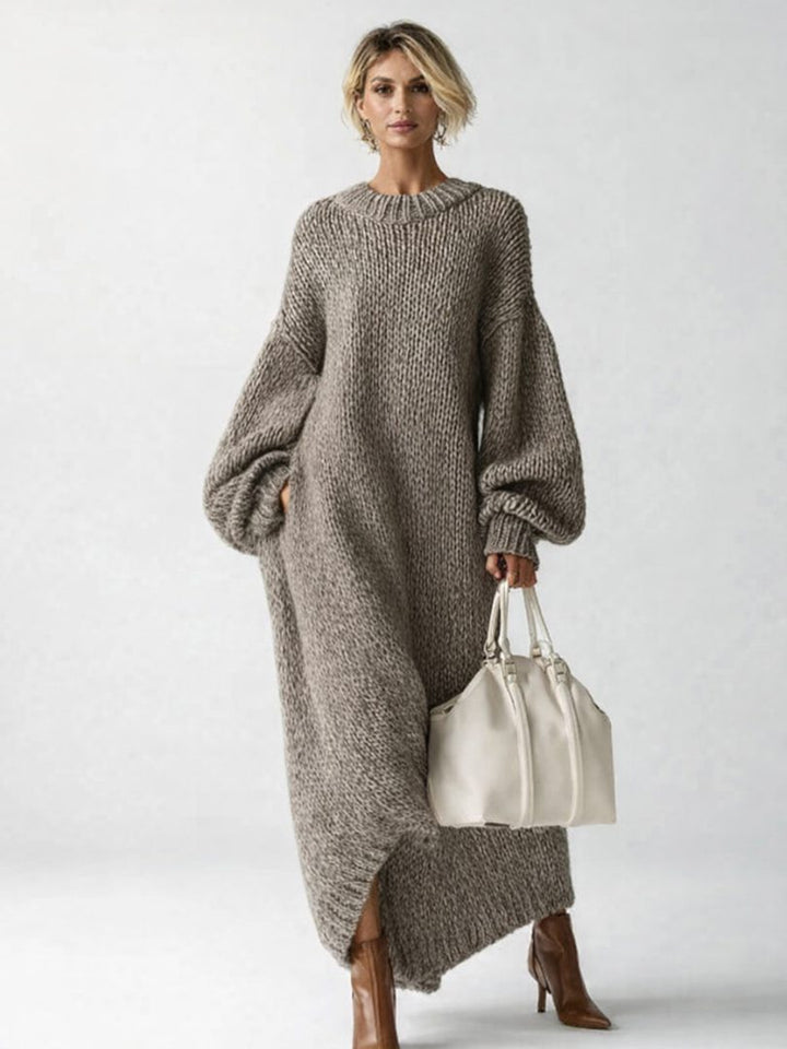 Alianna | Oversized Chunky Knit Maxi Sweater Dress for Women