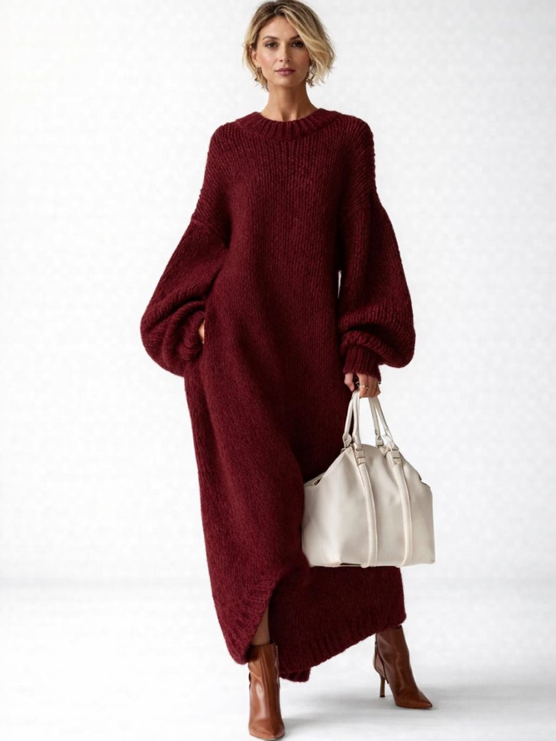 Alianna | Oversized Chunky Knit Maxi Sweater Dress for Women