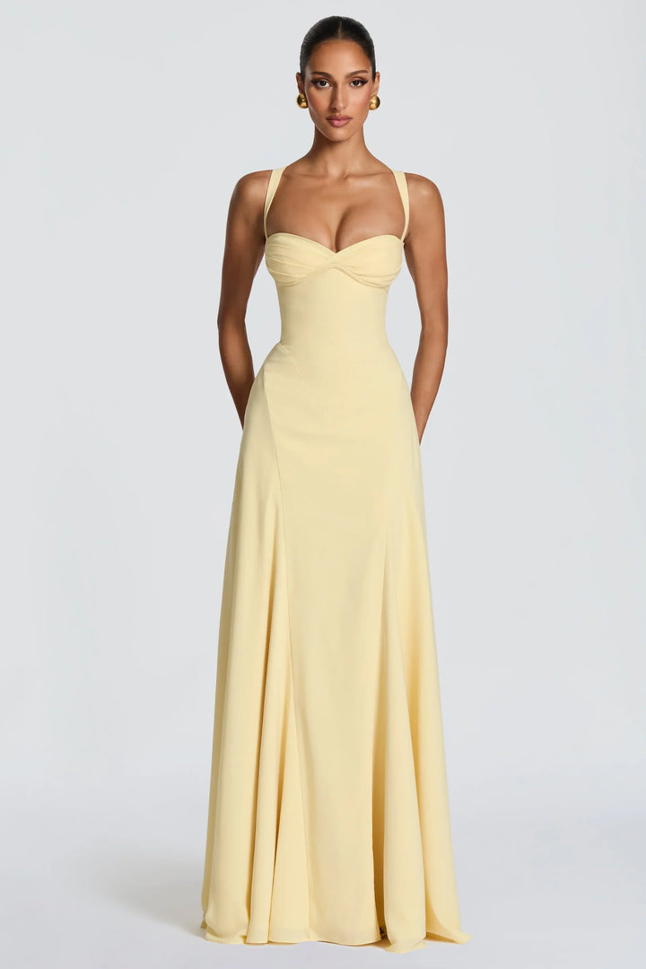 Amber | Evening Prom Maxi Dress with Sweetheart Neckline and Straps