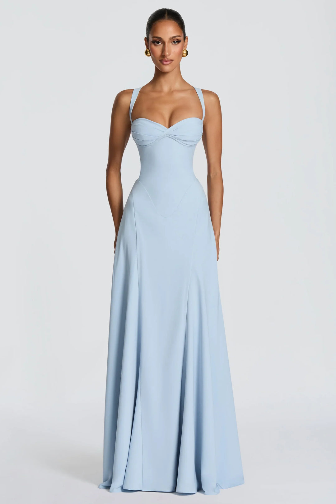 Amber | Evening Prom Maxi Dress with Sweetheart Neckline and Straps