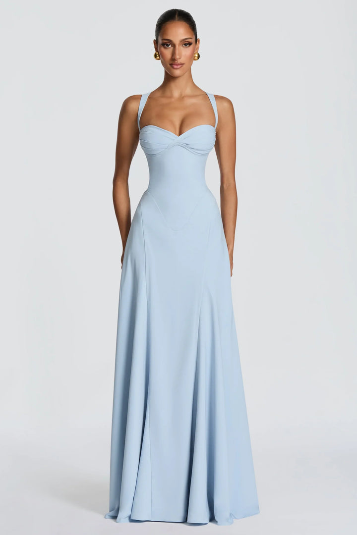Amber | Evening Prom Maxi Dress with Sweetheart Neckline and Straps