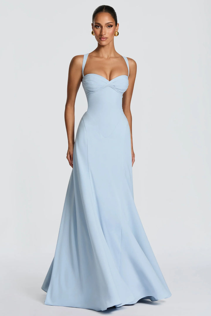 Amber | Evening Prom Maxi Dress with Sweetheart Neckline and Straps