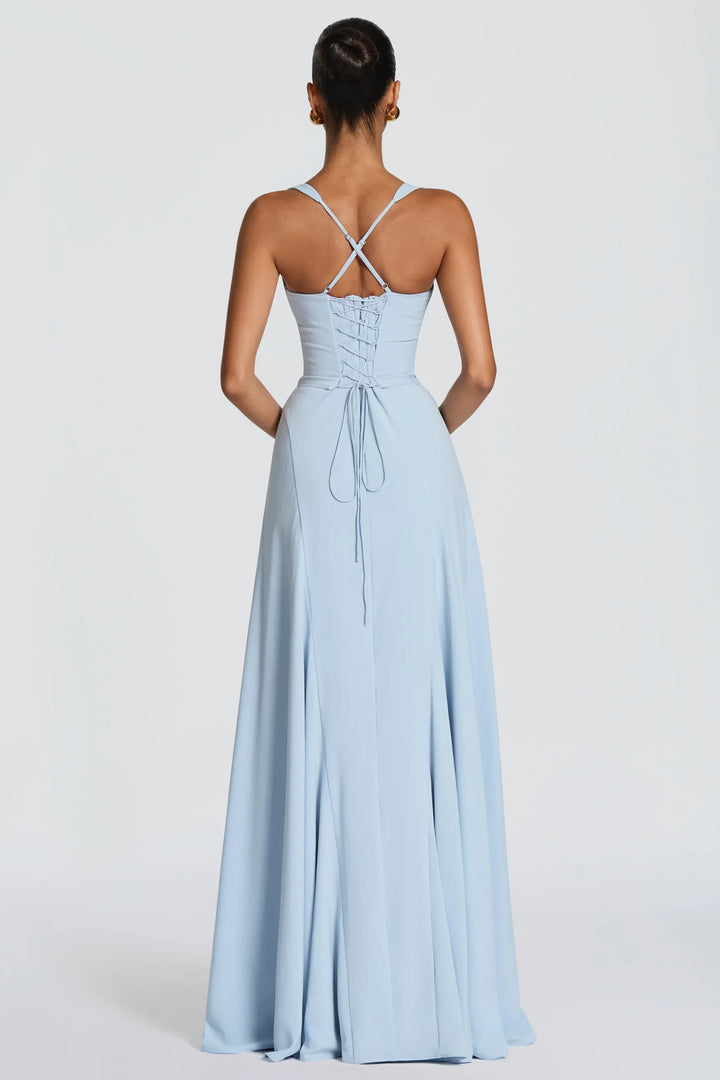 Amber | Evening Prom Maxi Dress with Sweetheart Neckline and Straps