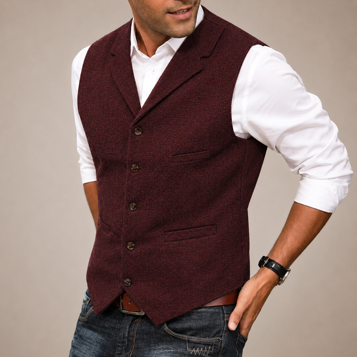 Windsor Herringbone Tweed Vest