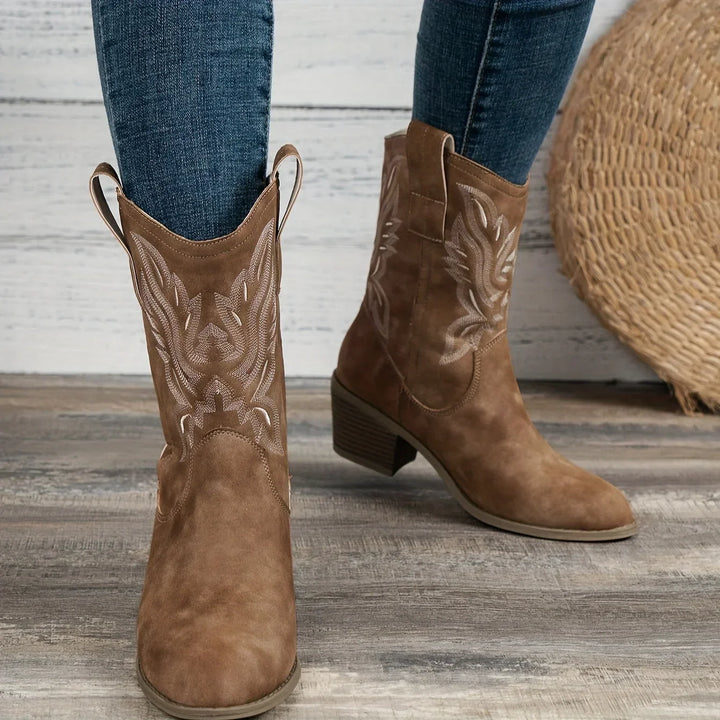 Boots For Women | Western Stacked Heel Pull-On