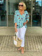 Women’s Blouse | 3/4 Sleeve Floral Print