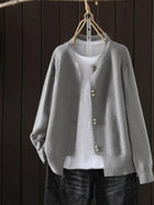 Women's ribbed knit button-front cardigan