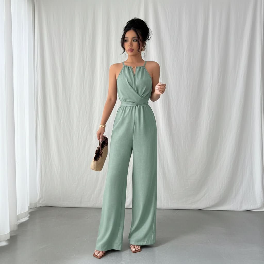 Casual Wide Leg Maxi Jumpsuits