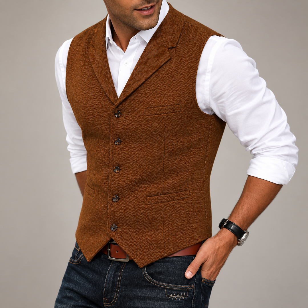 Windsor Herringbone Tweed Vest