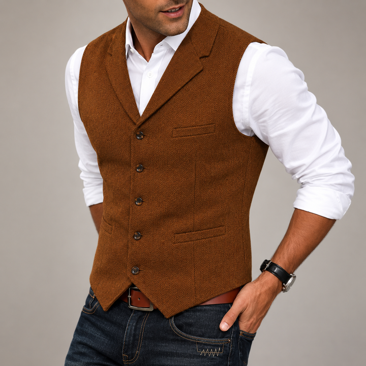 Windsor Herringbone Tweed Vest