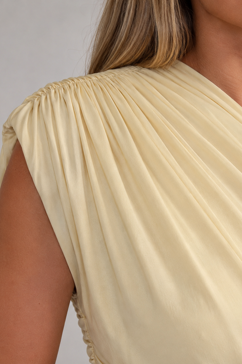 Maternity Maxi Dress – Asymmetric Neckline Baby Shower