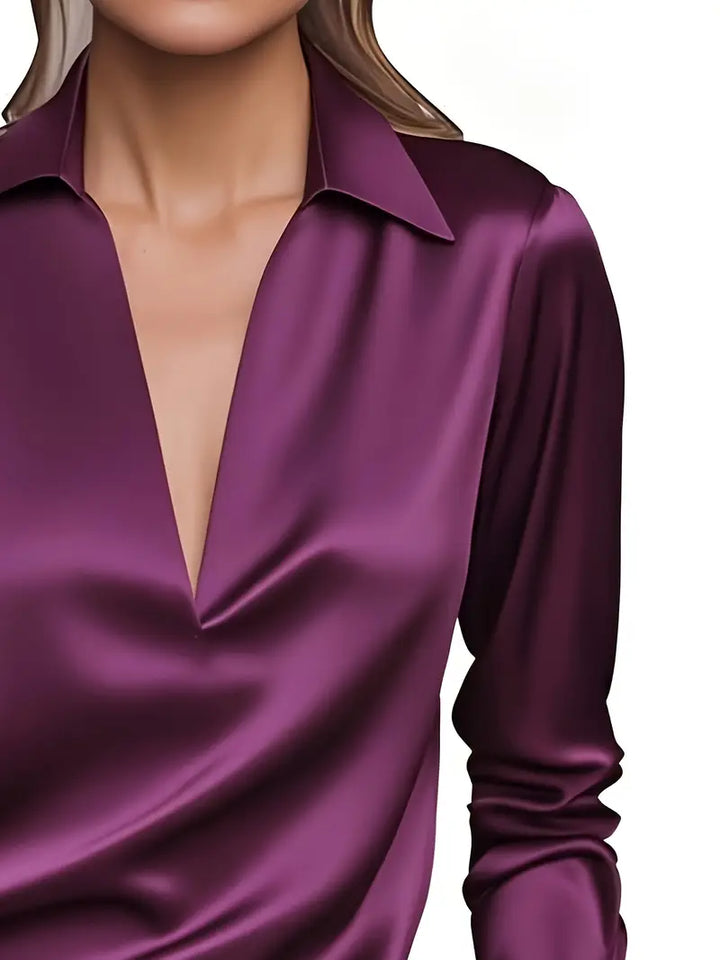 Women’s Blouse | Collared V-Neck