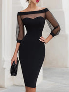 Fawn | Off-Shoulder Midi Cocktail Dress with Sweetheart Neckline for Women