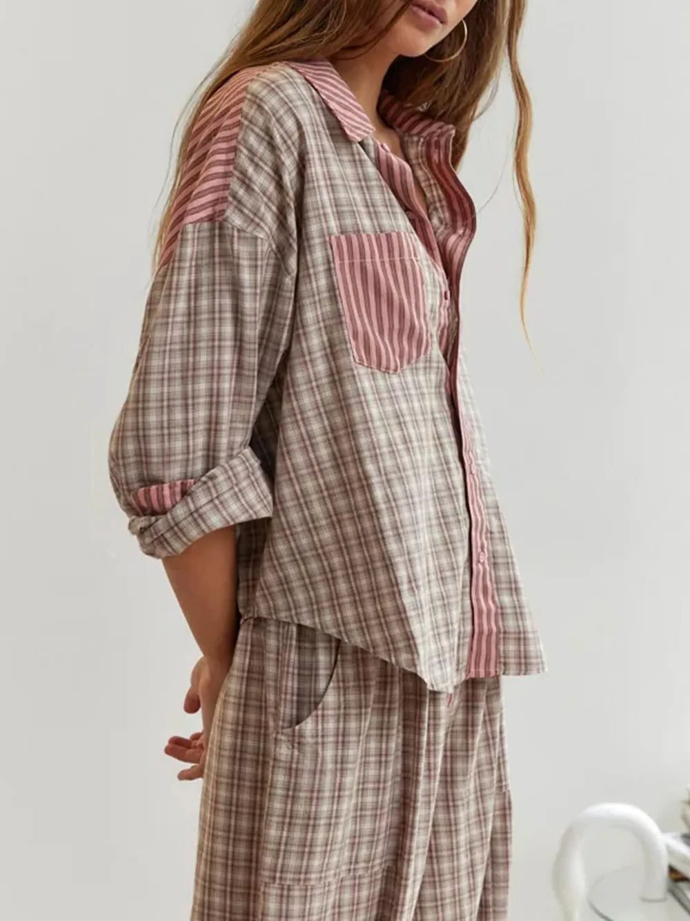 Fenella | Oversized Pajama Set with Button-Up for Women