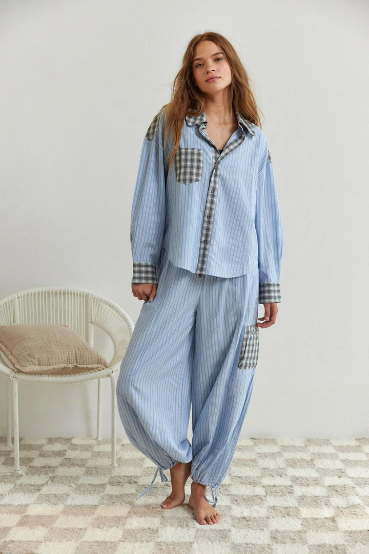 Fenella | Oversized Pajama Set with Button-Up for Women