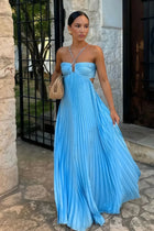 Freya | Halter Neck Evening Maxi Dress with Cut Out