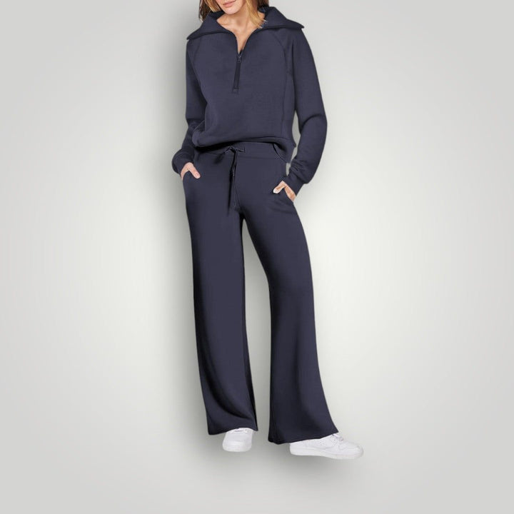 Juliska | Relaxed Fit Loungewear Set with Half-Zip for Women