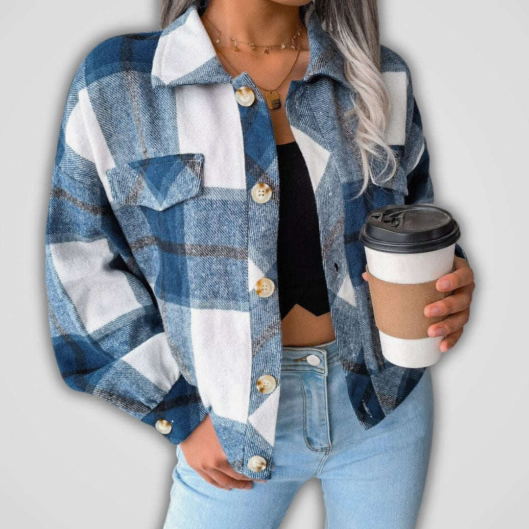 Lavanya | Plaid Oversized Shacket with Button Front for Women