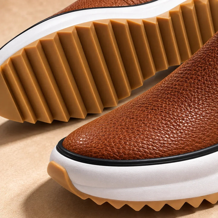 Leather Boots For Women | Platform Ankle Side Zip