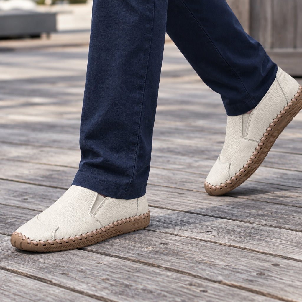Alderton | Loafers Leather Slip On Orthopedic Hand Stitched