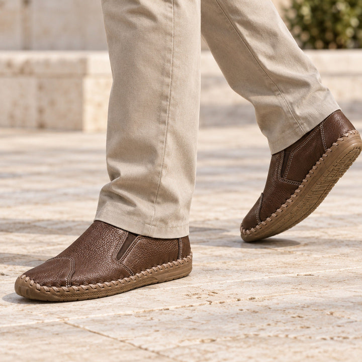 Alderton | Loafers Leather Slip On Orthopedic Hand Stitched