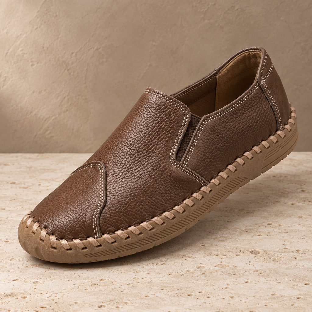 Alderton | Loafers Leather Slip On Orthopedic Hand Stitched