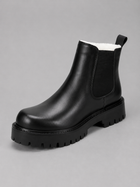 Slip-On Chelsea Ankle Boots for Men – Elastic Side Panels, Lug Sole in Black
