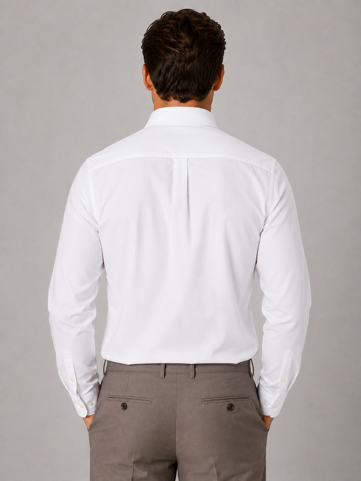 Button-Down Collar Cotton Shirt for Men – Long Sleeves, Chest Pocket