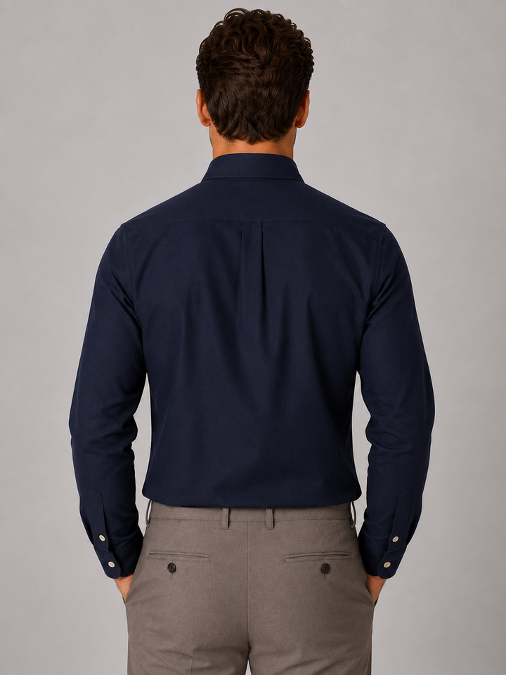 Button-Down Collar Cotton Shirt for Men – Long Sleeves, Chest Pocket