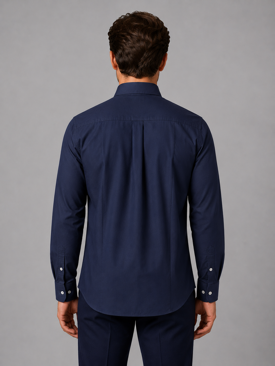 Cotton-Rich Button-Down Shirt for Men – Long Sleeves, Buttoned Cuffs