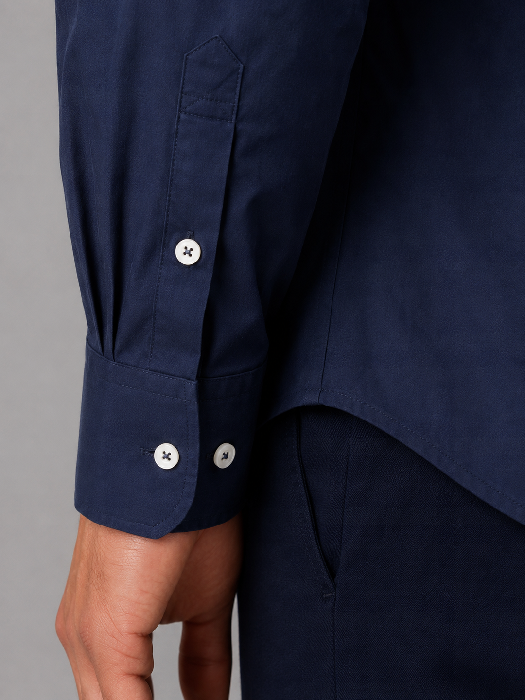 Cotton-Rich Button-Down Shirt for Men – Long Sleeves, Buttoned Cuffs