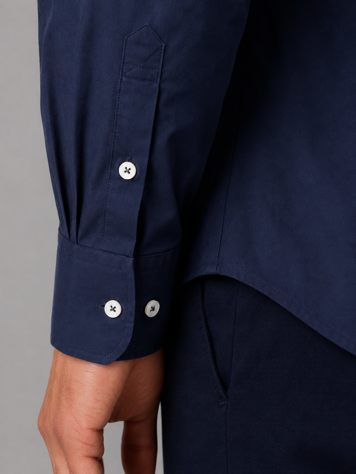 Cotton-Rich Button-Down Shirt for Men – Long Sleeves, Buttoned Cuffs