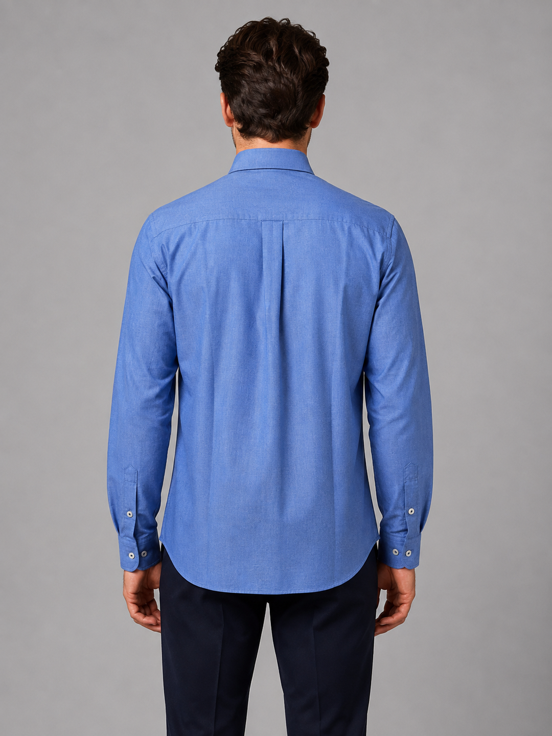 Cotton-Rich Button-Down Shirt for Men – Long Sleeves, Buttoned Cuffs