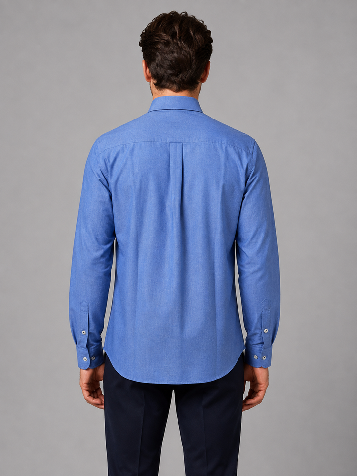 Cotton-Rich Button-Down Shirt for Men – Long Sleeves, Buttoned Cuffs