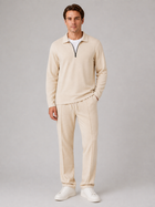 Men's Quarter-Zip Polo and Pants Two-Piece Set – Textured Finish, Drawstring Waist