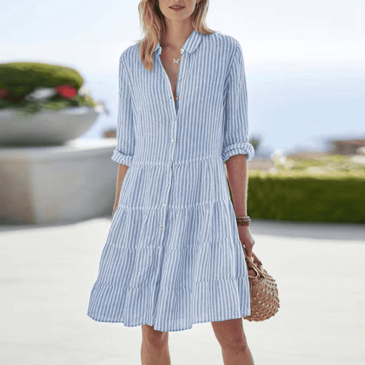 Airy Striped Midi Dress