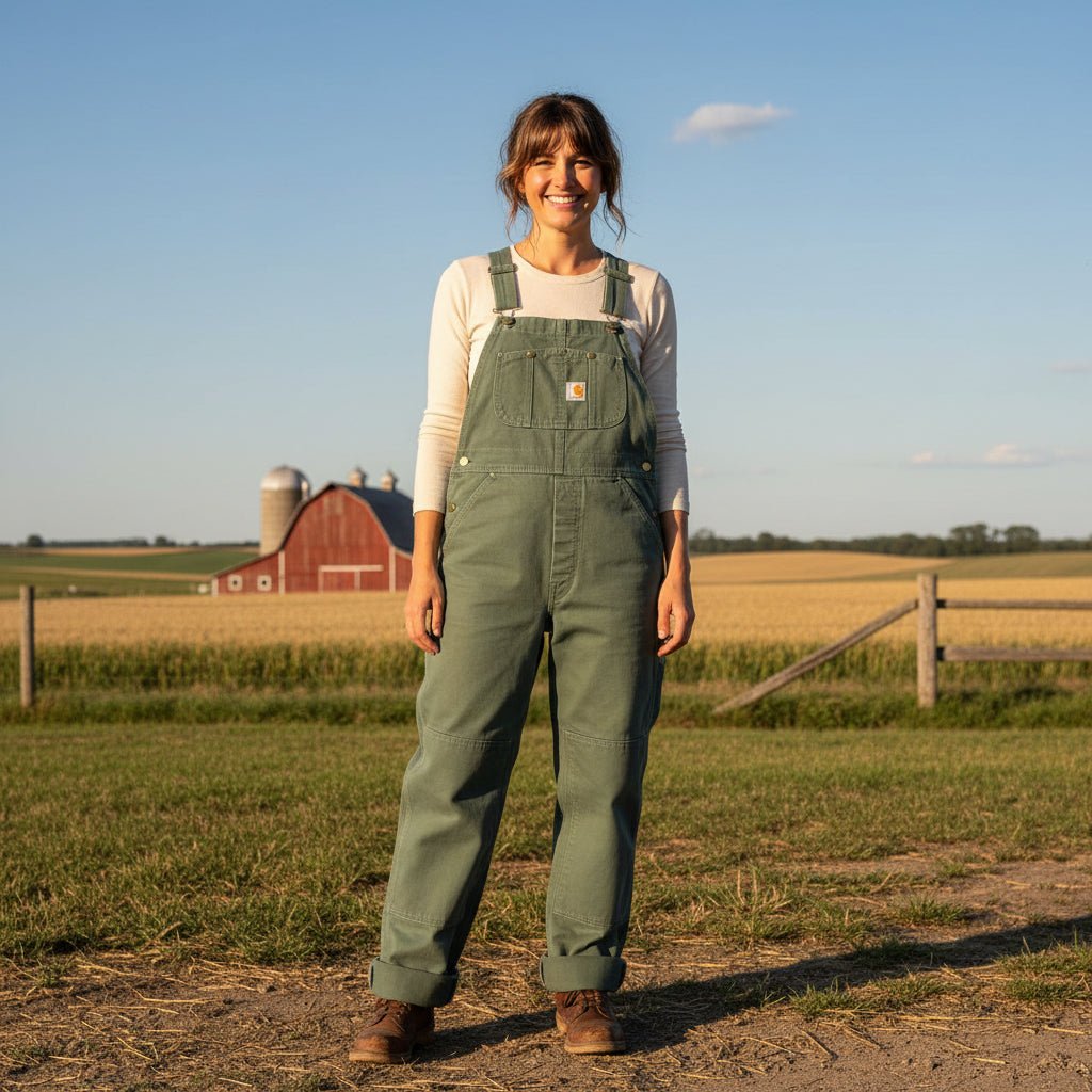 Camel Straight-Leg Bib Overalls for Women