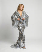 Lexa | Sequin Maxi Dress with Flutter Sleeves for Women