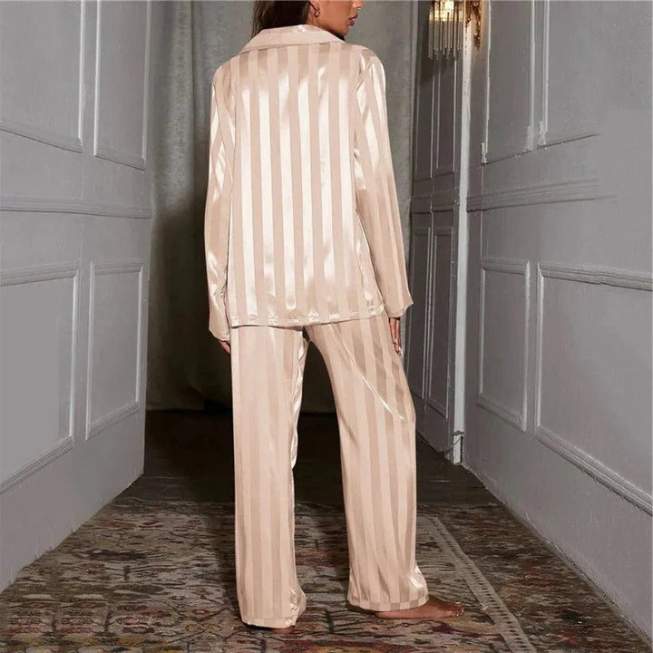 Sidonie | Striped Pajama Set with Button-Up for Women